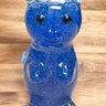 Handmade 4.5 Inch Blue Glitter Bear Glass Pipe