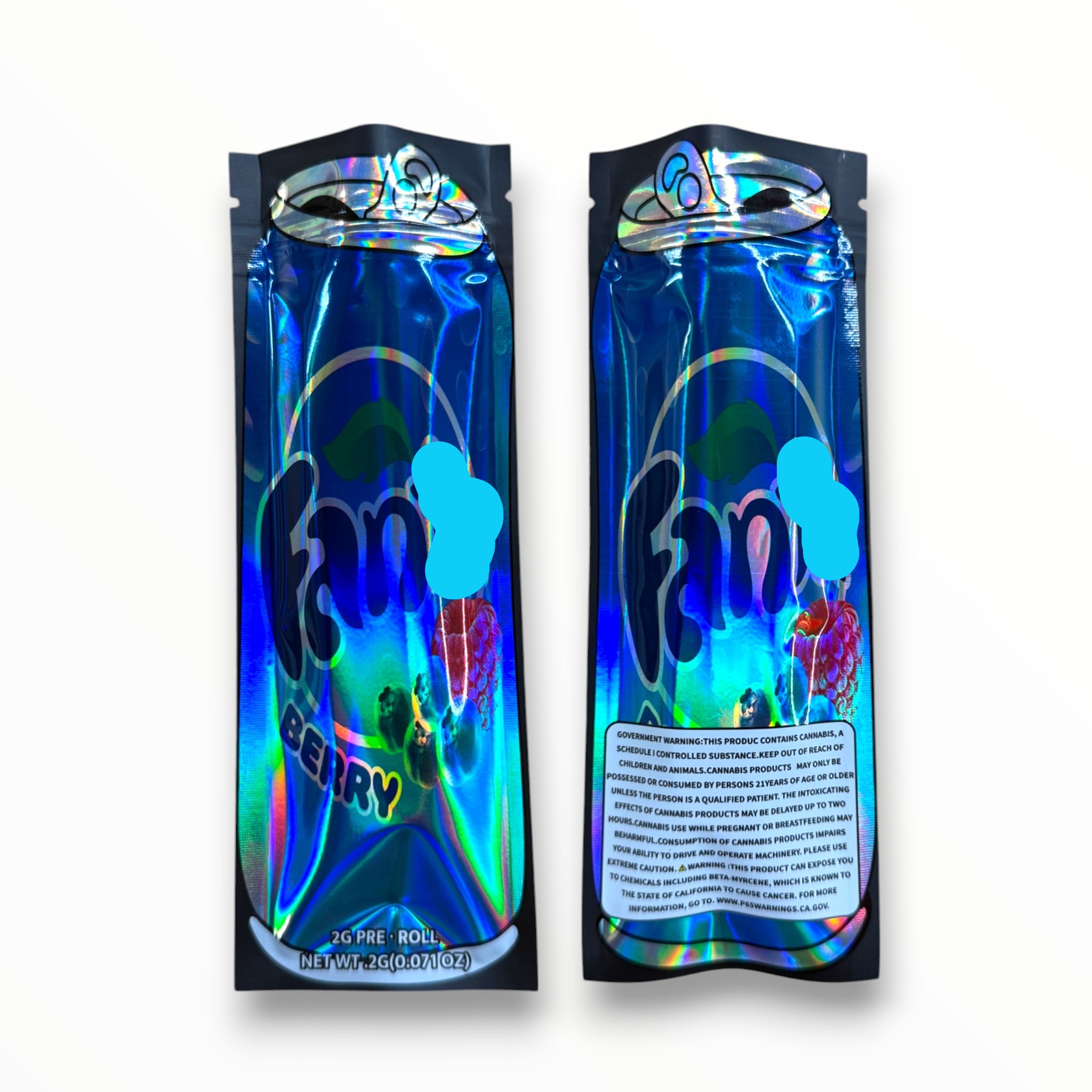 Fan Berry Shop Mylar Bag 2 Grams Holographic Fanta Berry | Packaging – Xotic Packs