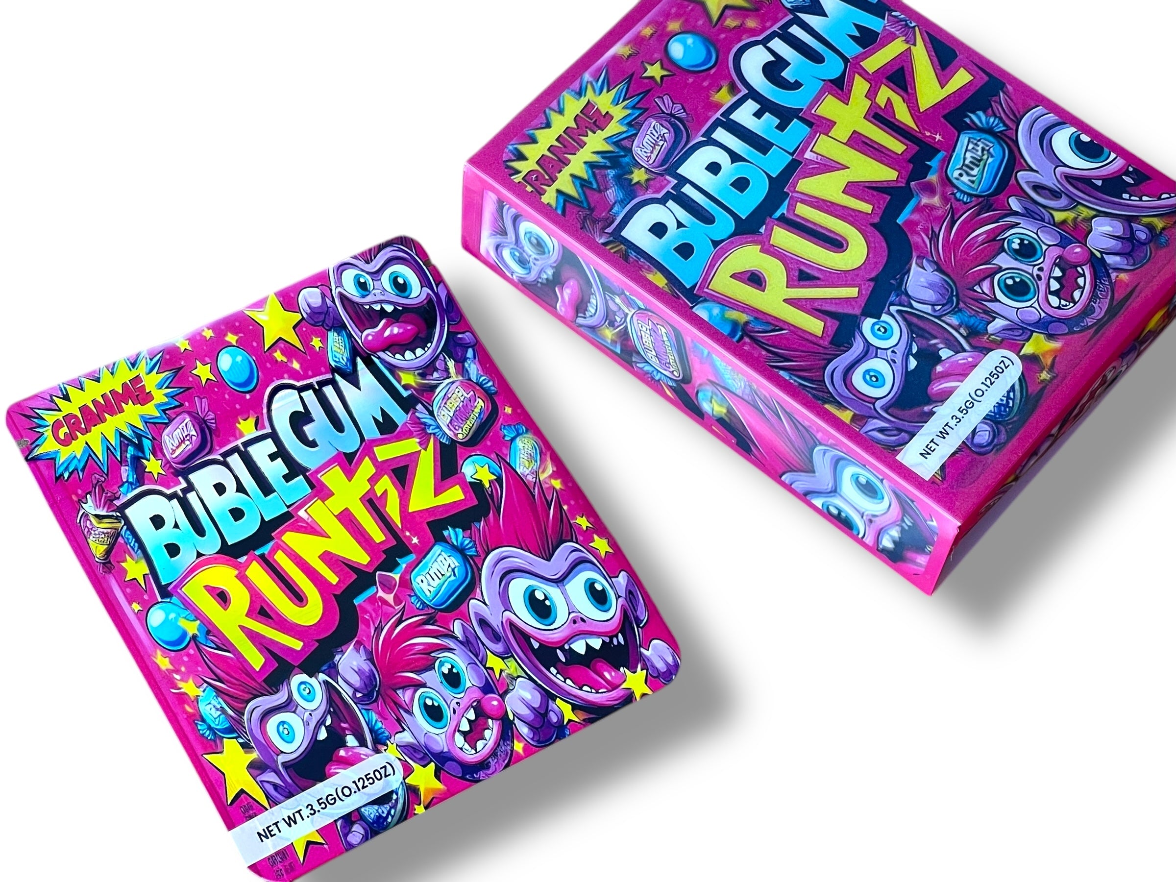 Bubblegum Runtz 3D Mylar Bag with Box 3.5 Grams