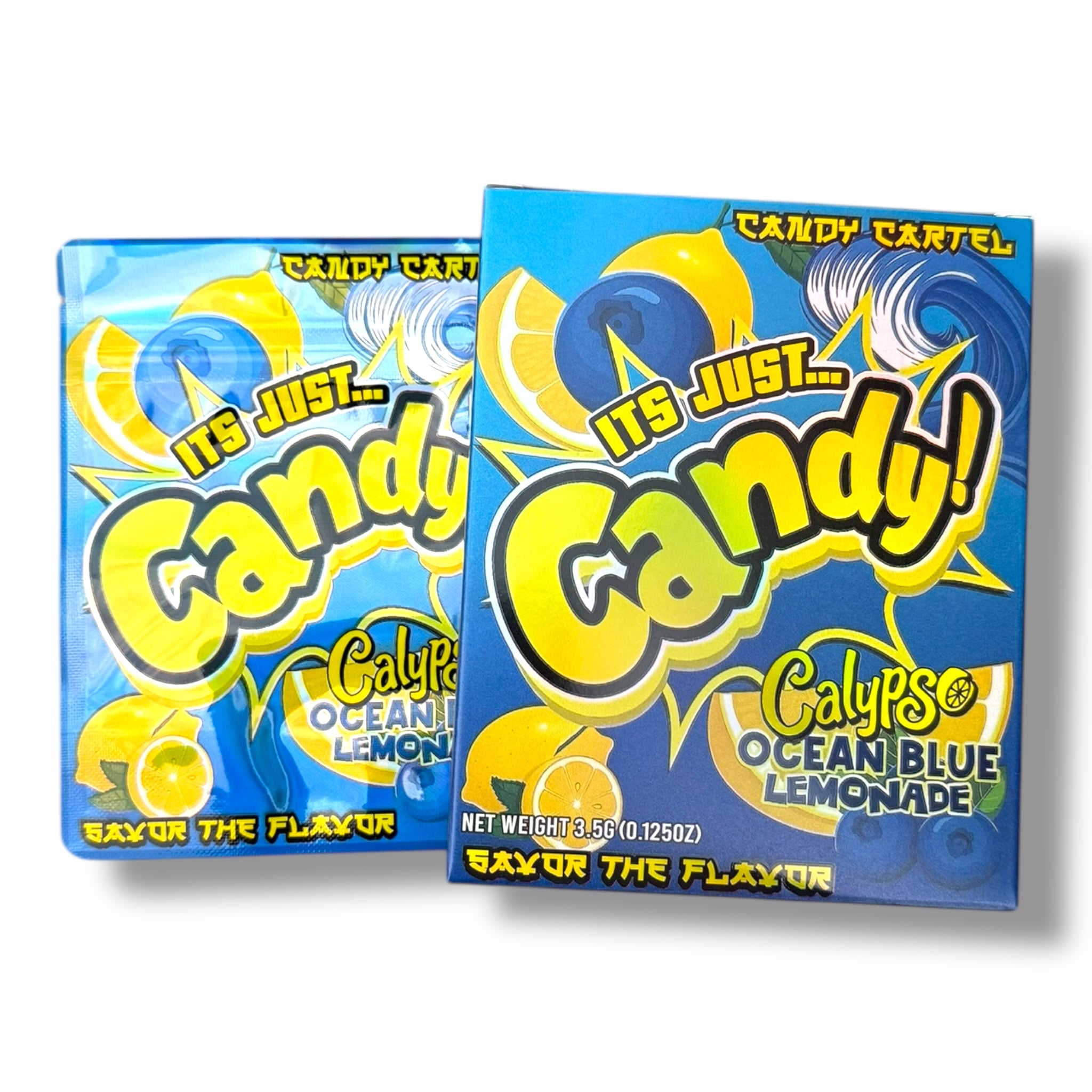 Candy Calypso Ocean Blue Lemonade Mylar Bag with Box 3.5 Grams