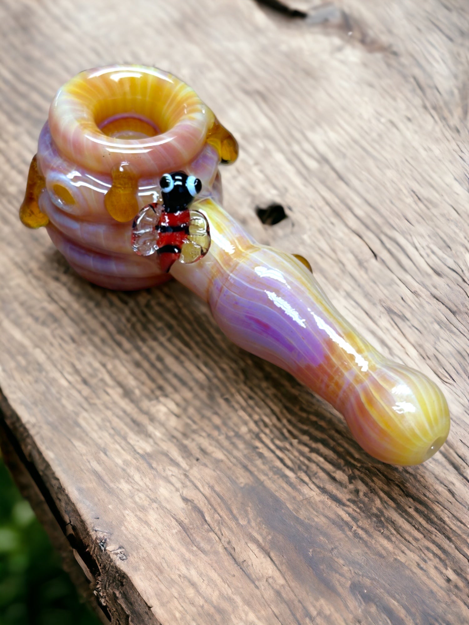 Handmade Honeycomb Glass Pipe