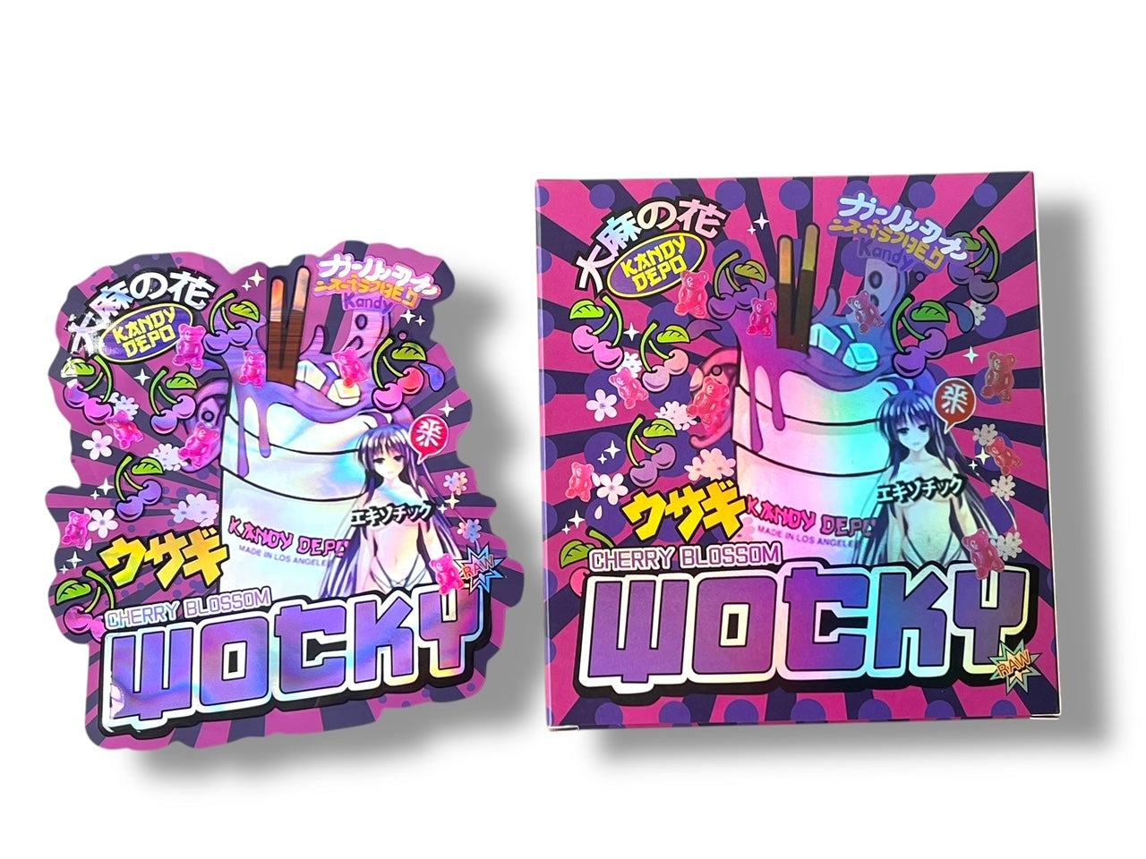Kandy Depo Cherry Blossom Wocky Mylar Bag with Box 3.5 Grams