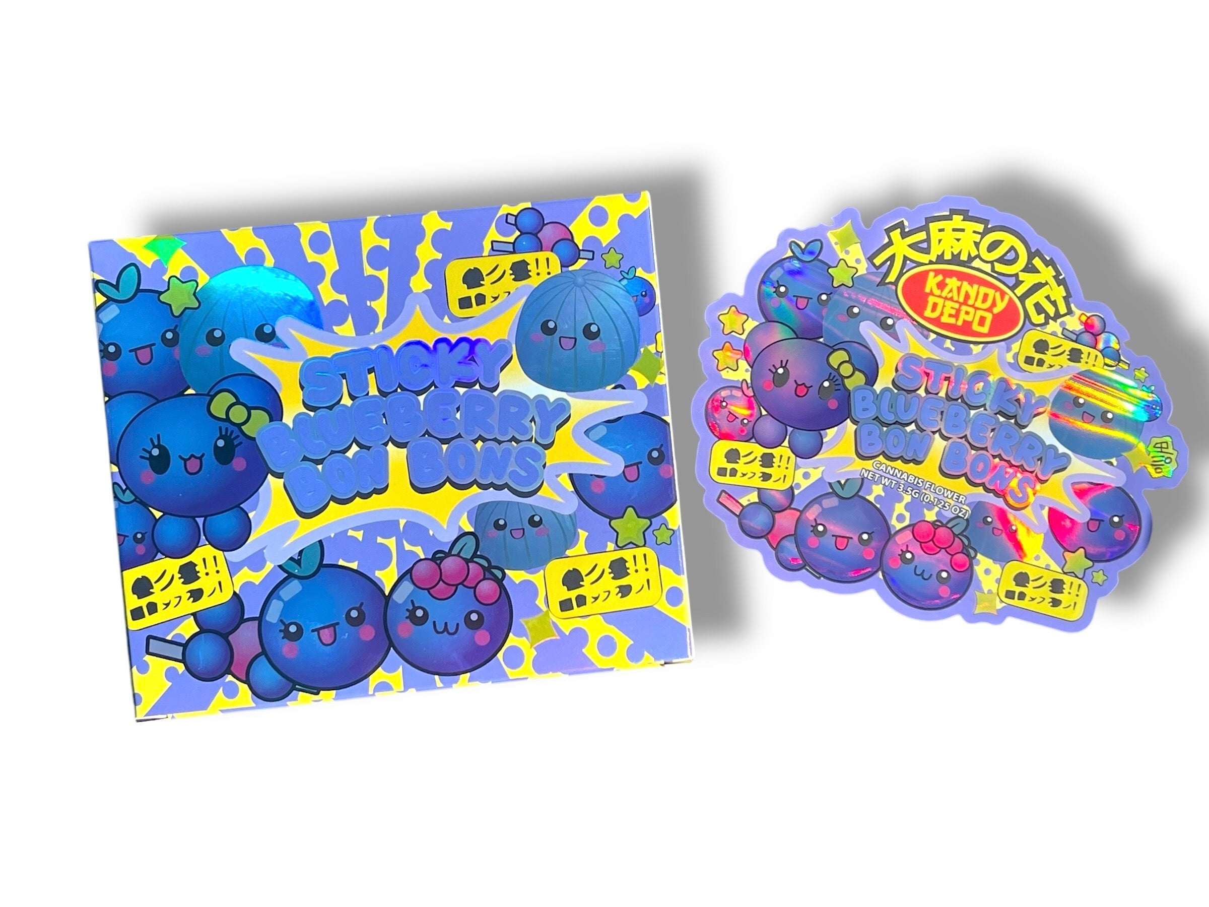 Kandy Depo Sticky Blueberry Bon Bons Mylar Bag with Box 3.5 Grams