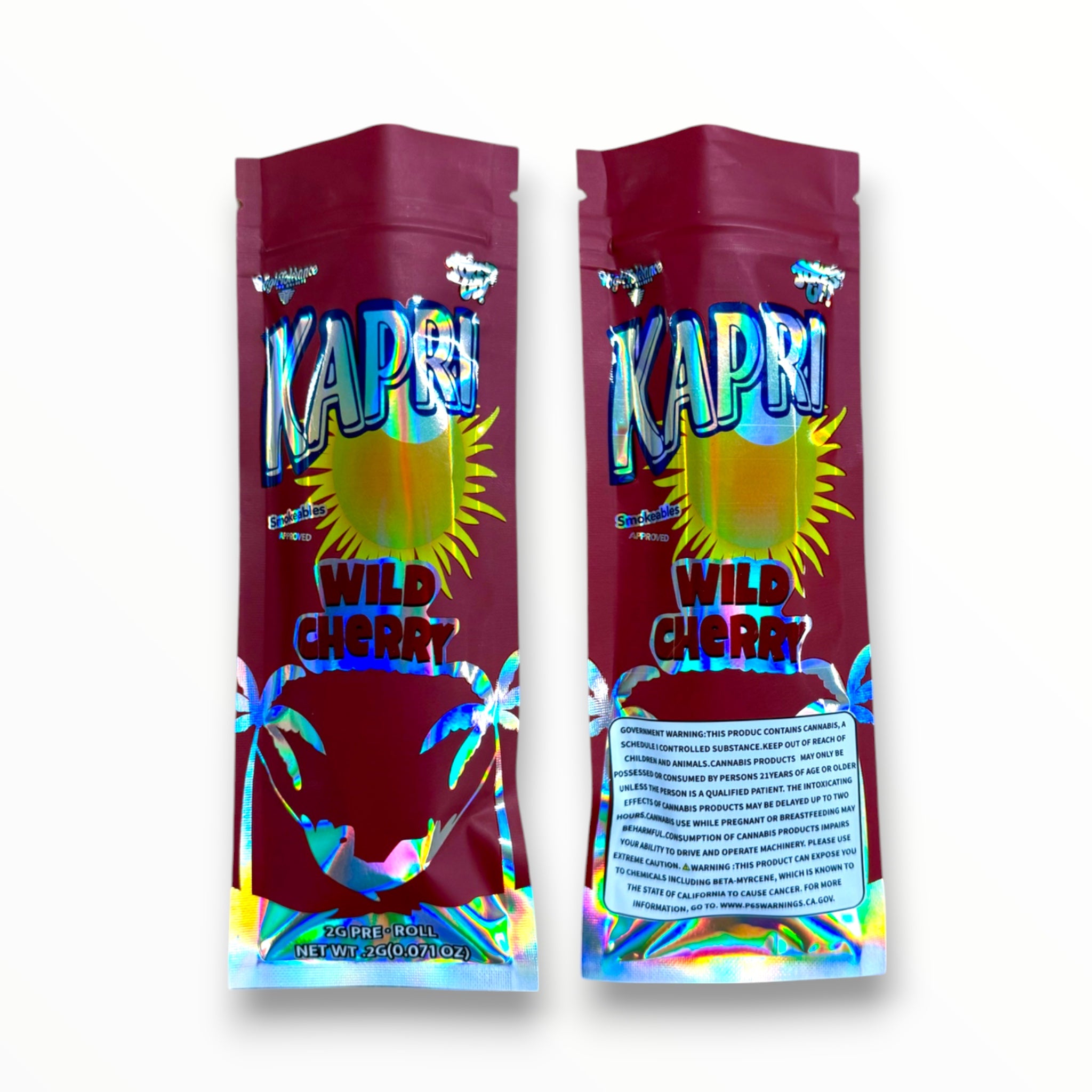 Kapri Wild Cherry 2 Grams Holographic Pre Roll EMPTY PACKAGING