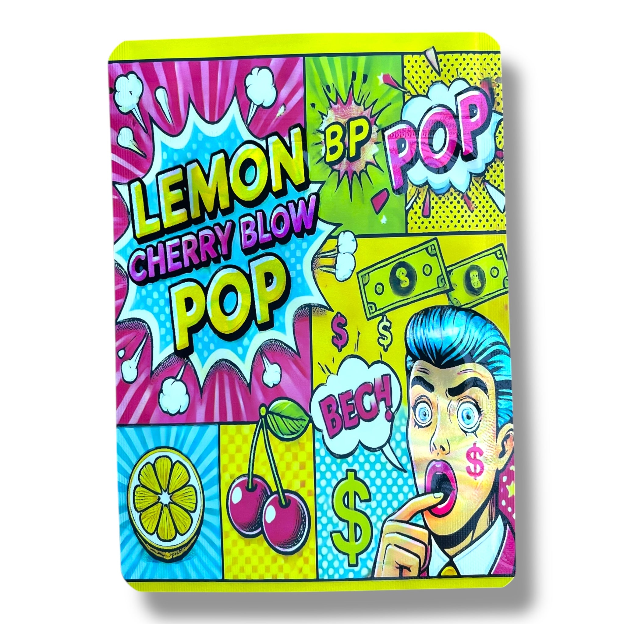 Lemon Cherry Blow Pop Mylar Bags 7 Grams