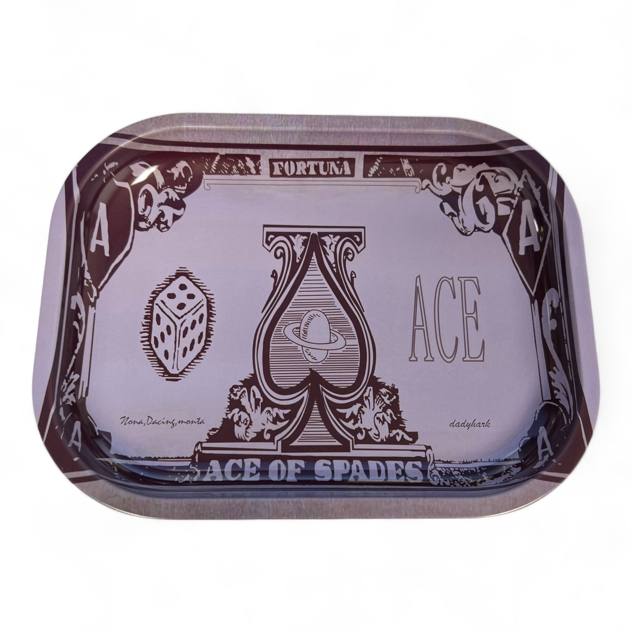 Rolling Tray 7x5.5 Ace Of Spades/High Quality Premium Metal Tray