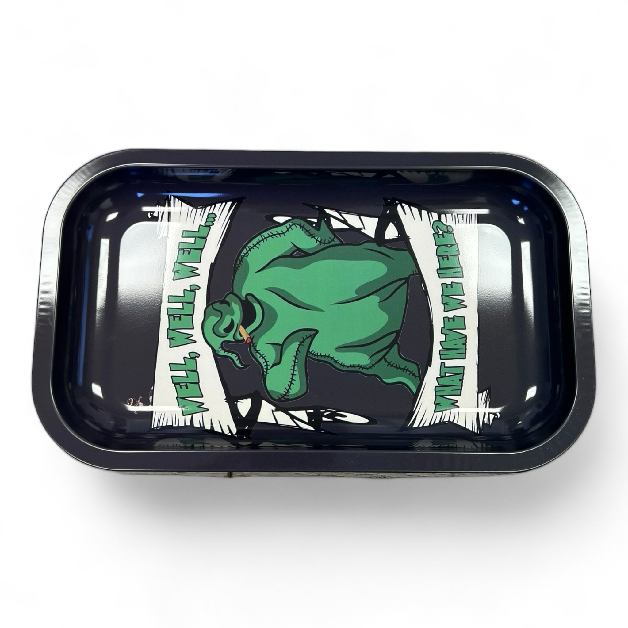 Rolling Tray 10.5 x 6 Green Ghost/High Quality Premium Metal Tray