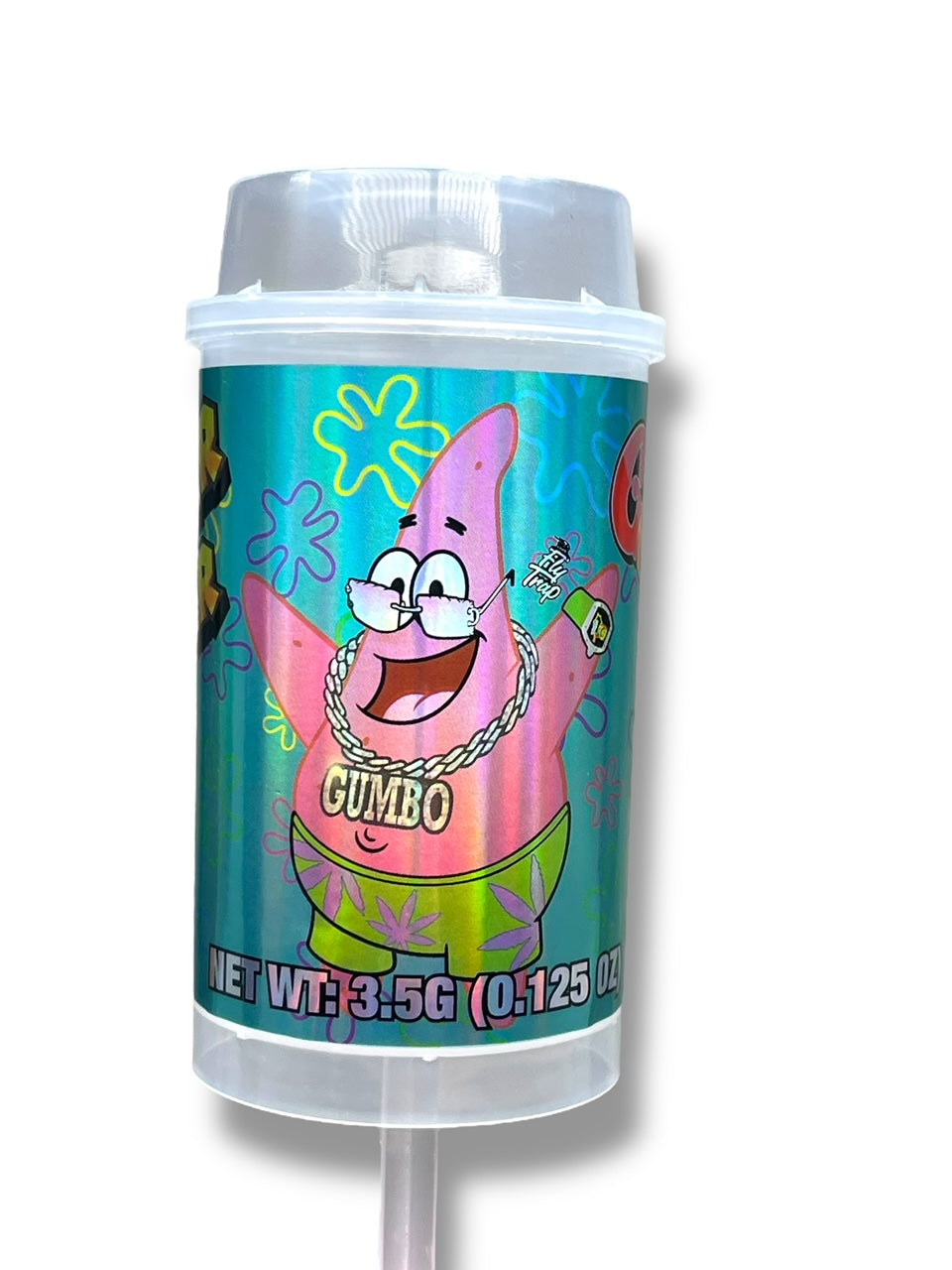 Popsicle Superstar Gumbo 3.5 grams Container Holographic Sticker
