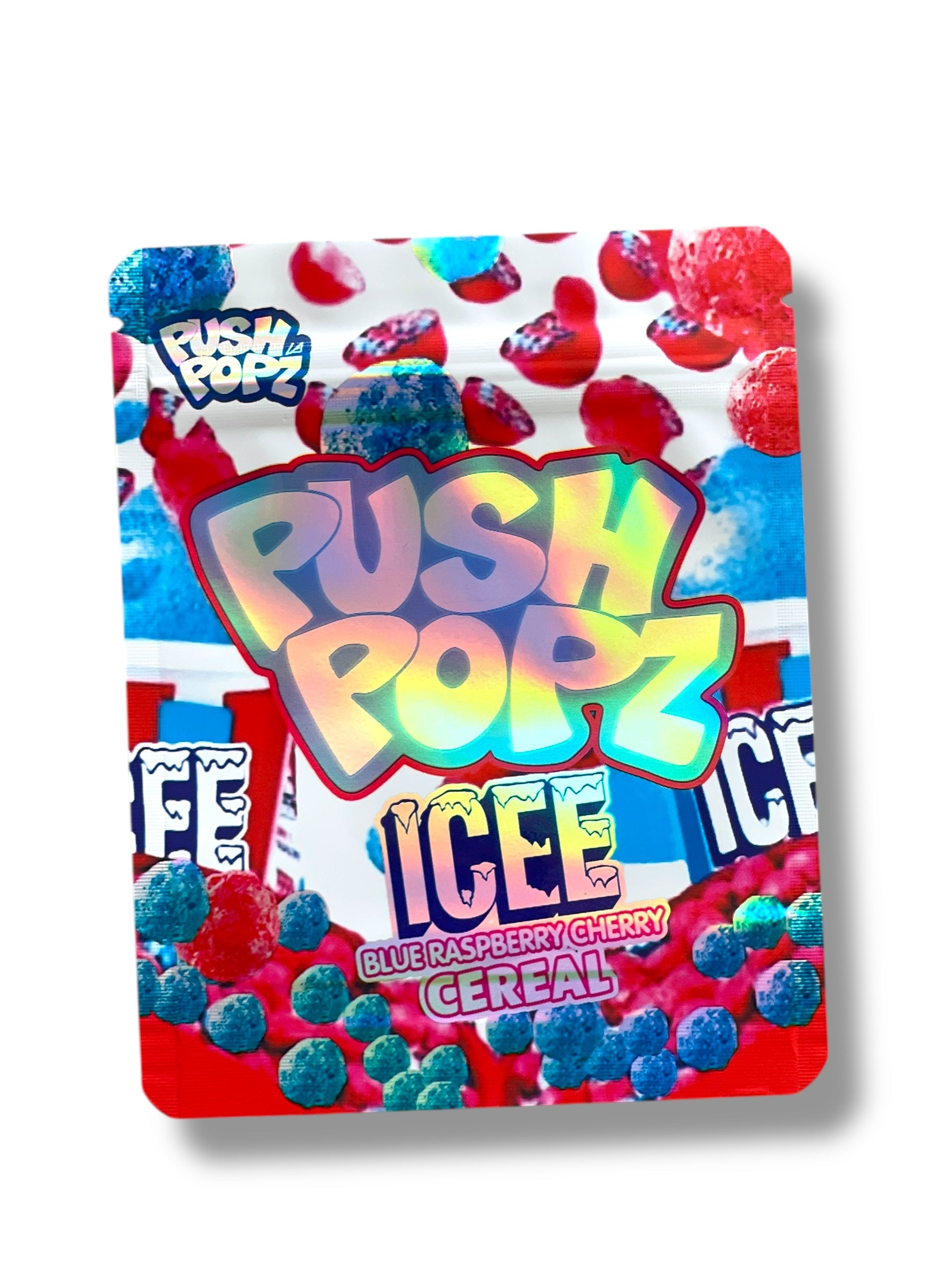 Push Popz Blue Raspberry Cherry Cereal Mylar Bag 3.5 Grams
