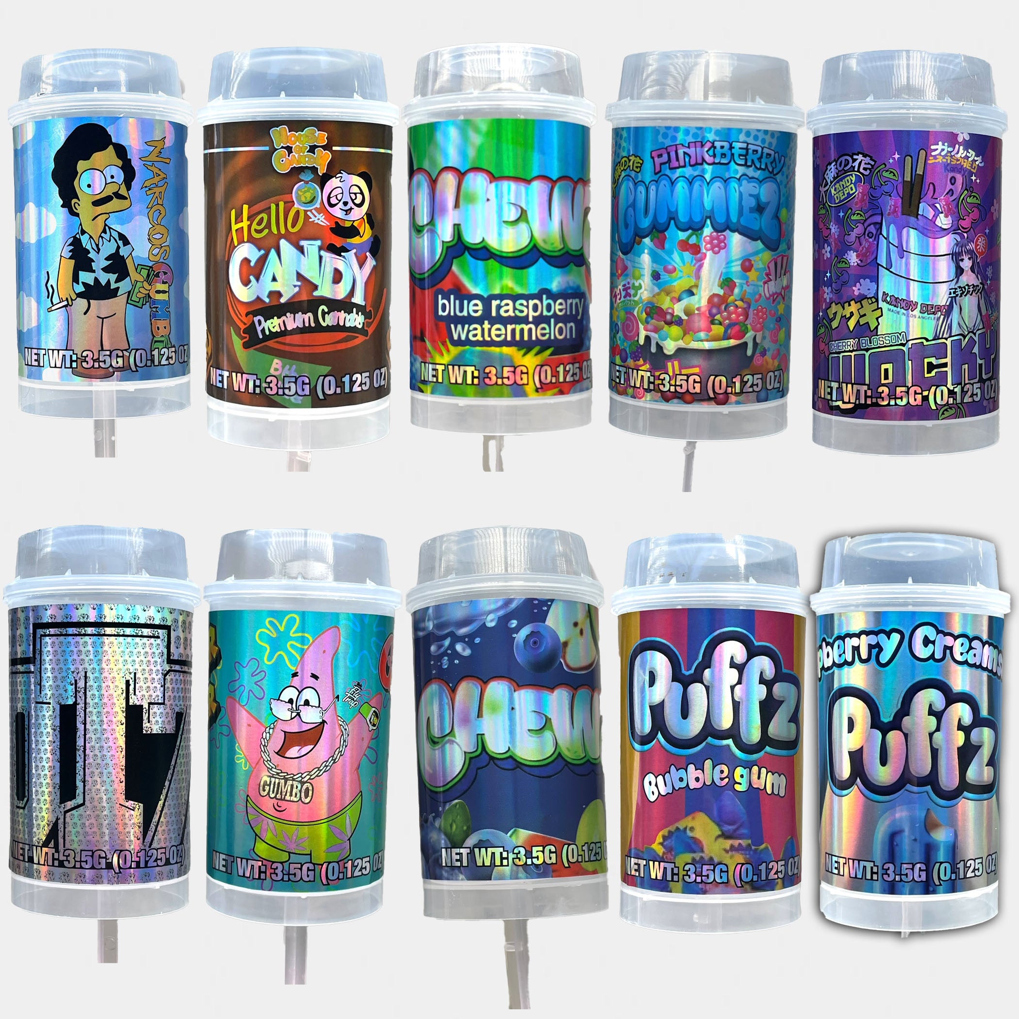 Pushh Pop Popsicclle 3.5 grams Container with Separate Holographic Sticker