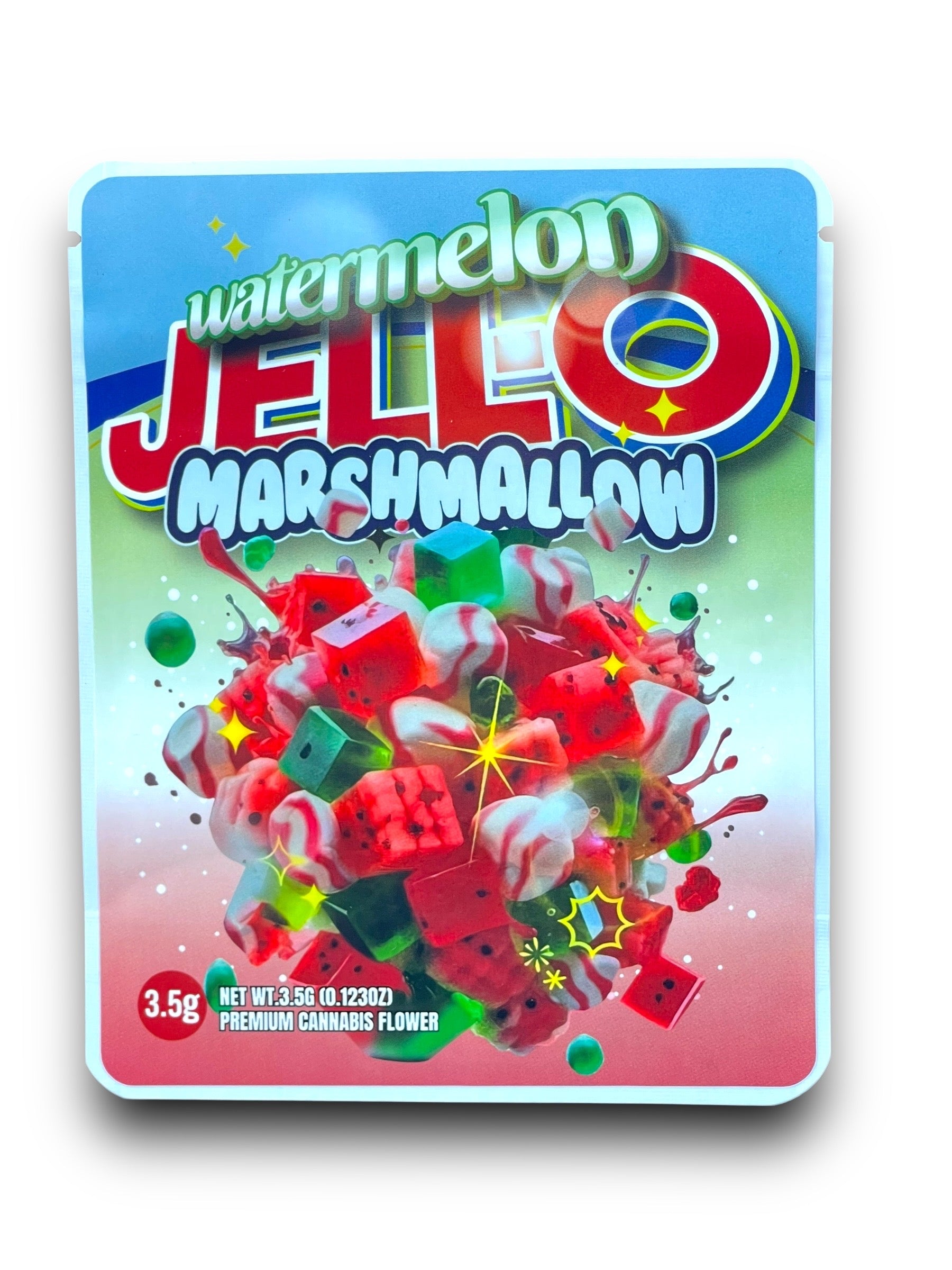 Watermelon Jell-O Marshmallow (Soft Sticker) Mylar Bag 3.5 Grams