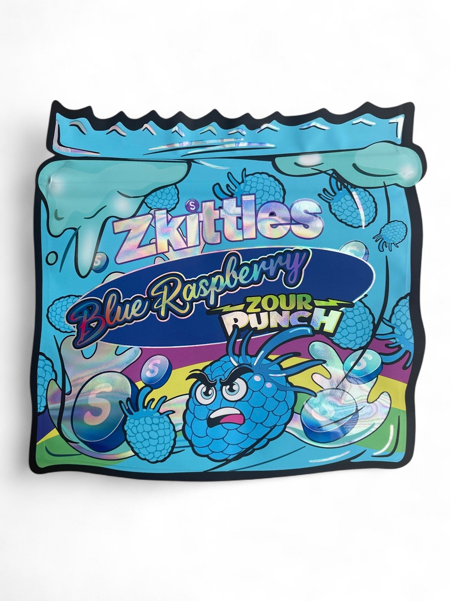 ZKitt Blue Raspberry Zour Punch Mylar Bag 3.5 Grams