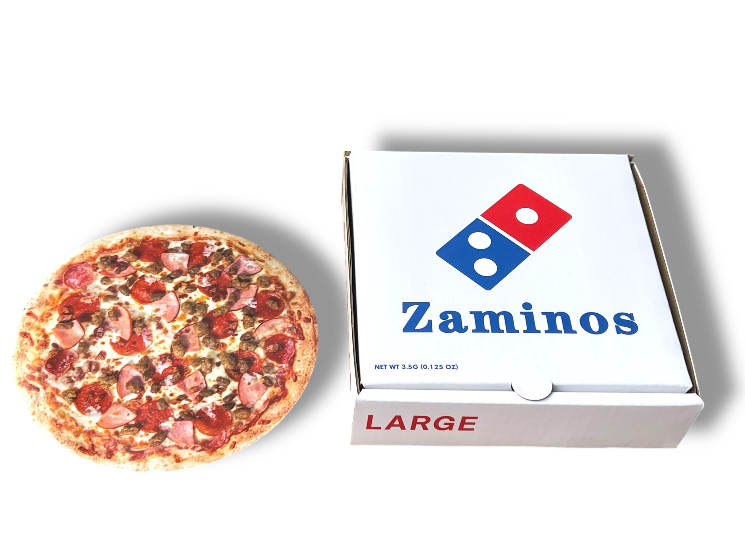 Zaminos Pizza Box Mylar Bag with Boxes 3.5 Grams