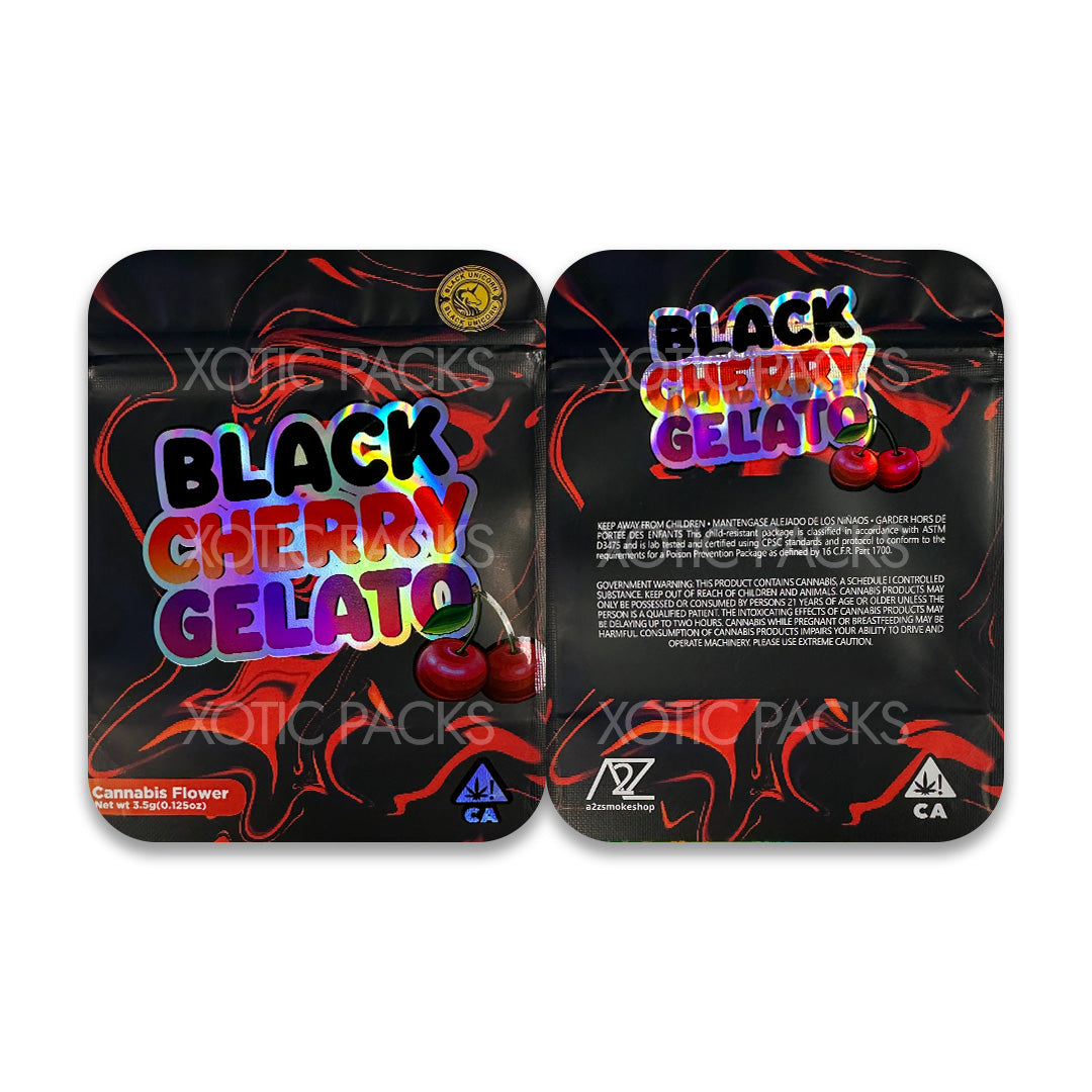 Black Cherry Gelato mylar bags 3.5 grams