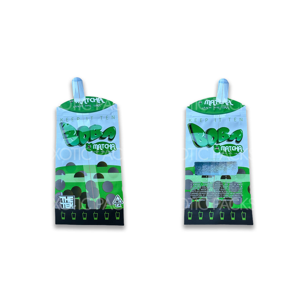 Boba Matcha mylar bags 3.5 grams