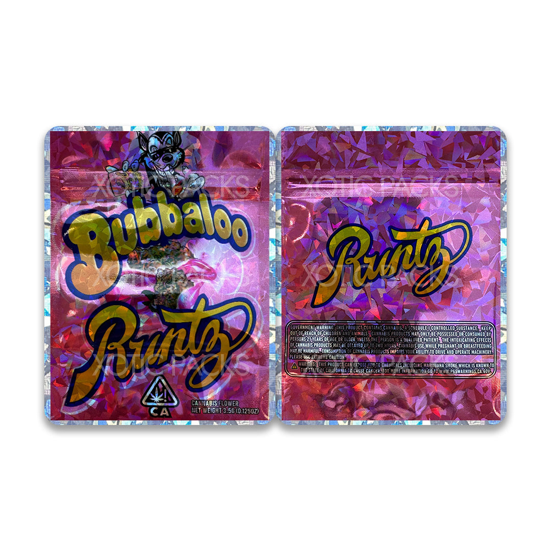 Bubbaloo Runtz mylar bags 3.5 grams