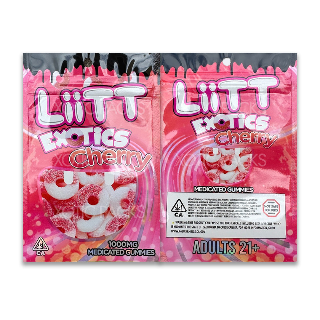 Litt Exotics Cherry mylar bags edibles packaging
