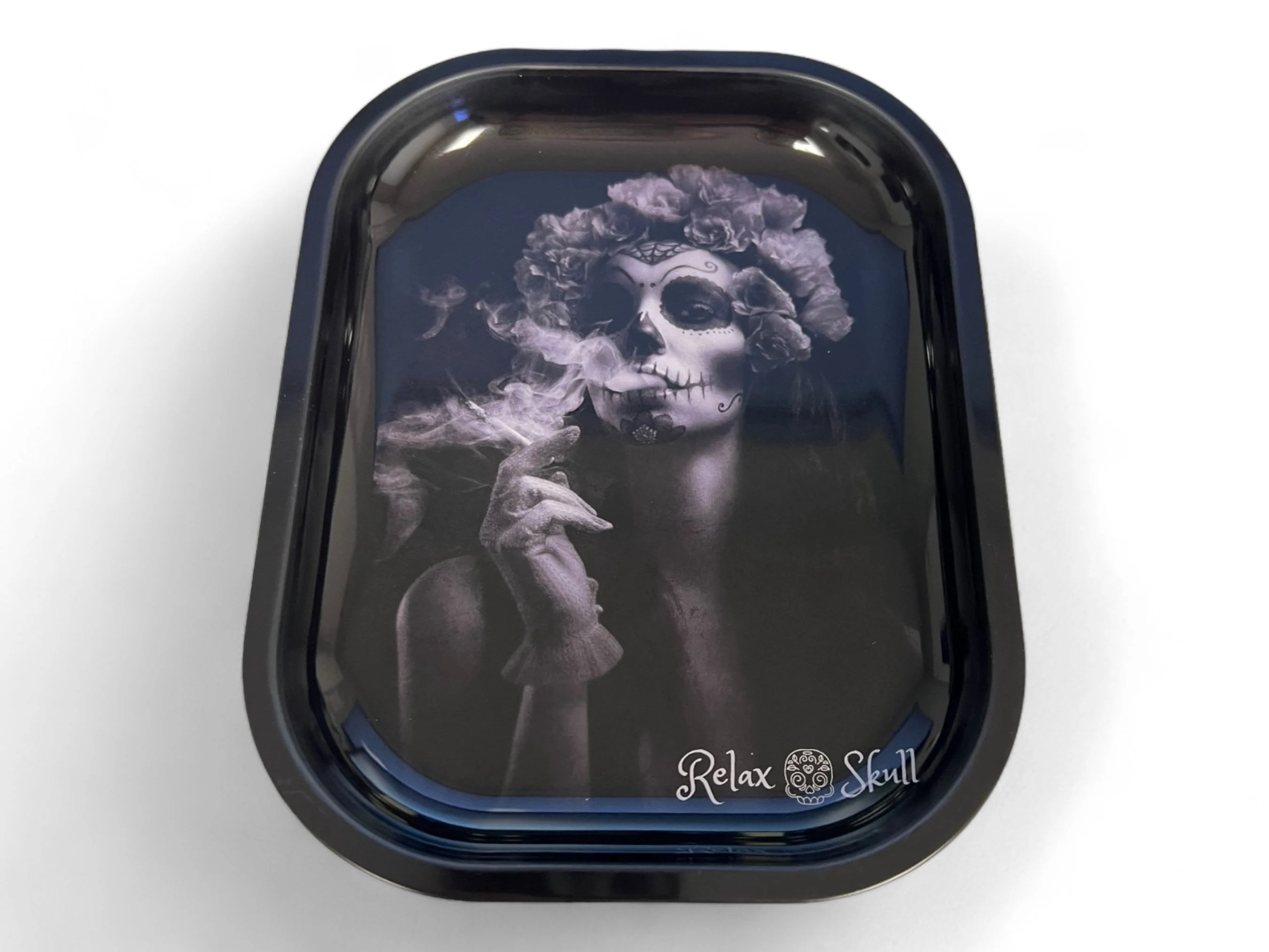 Rolling Tray 7x5.5 Relax Skull/High Quality Premium Metal Tray