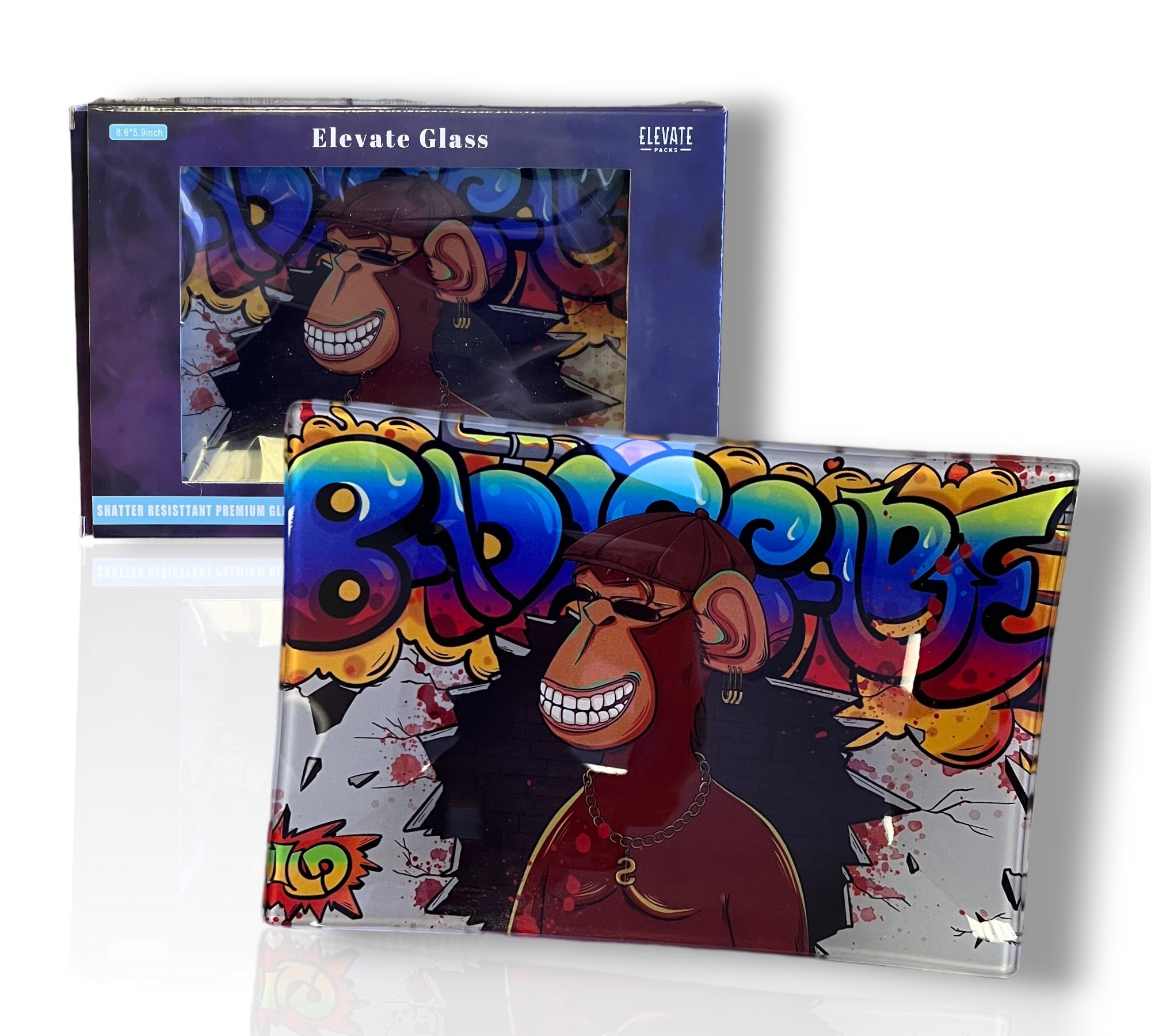 Bad Monkey Elevate Glass Shatter Resistant Rolling Tray