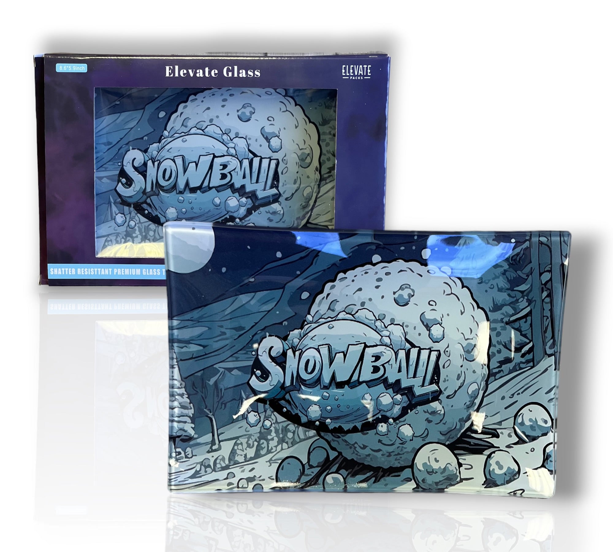 Snowball Elevate Glass Shatter Resistant Rolling Tray