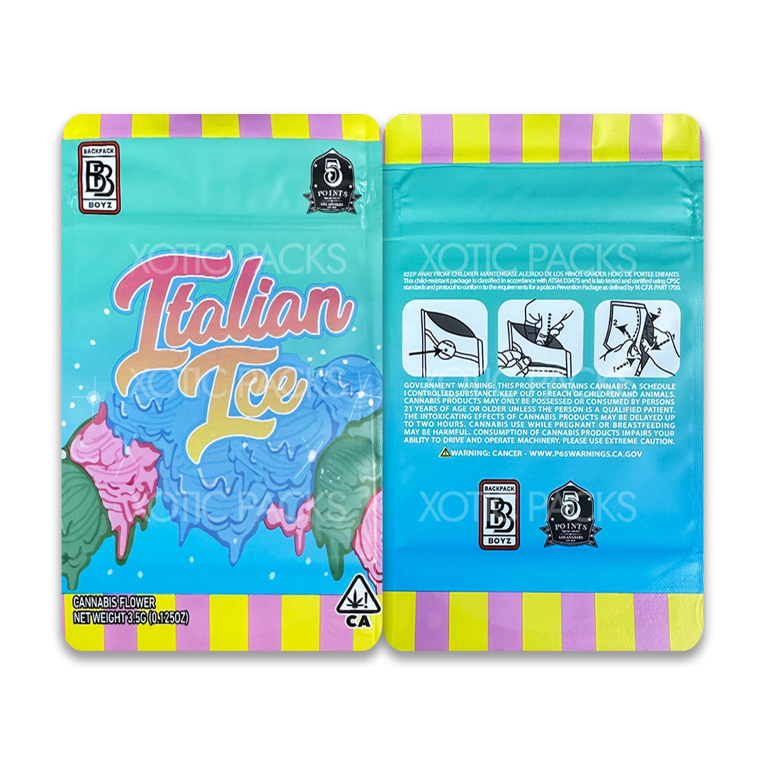 Italian Ice mylar bags 3.5 grams