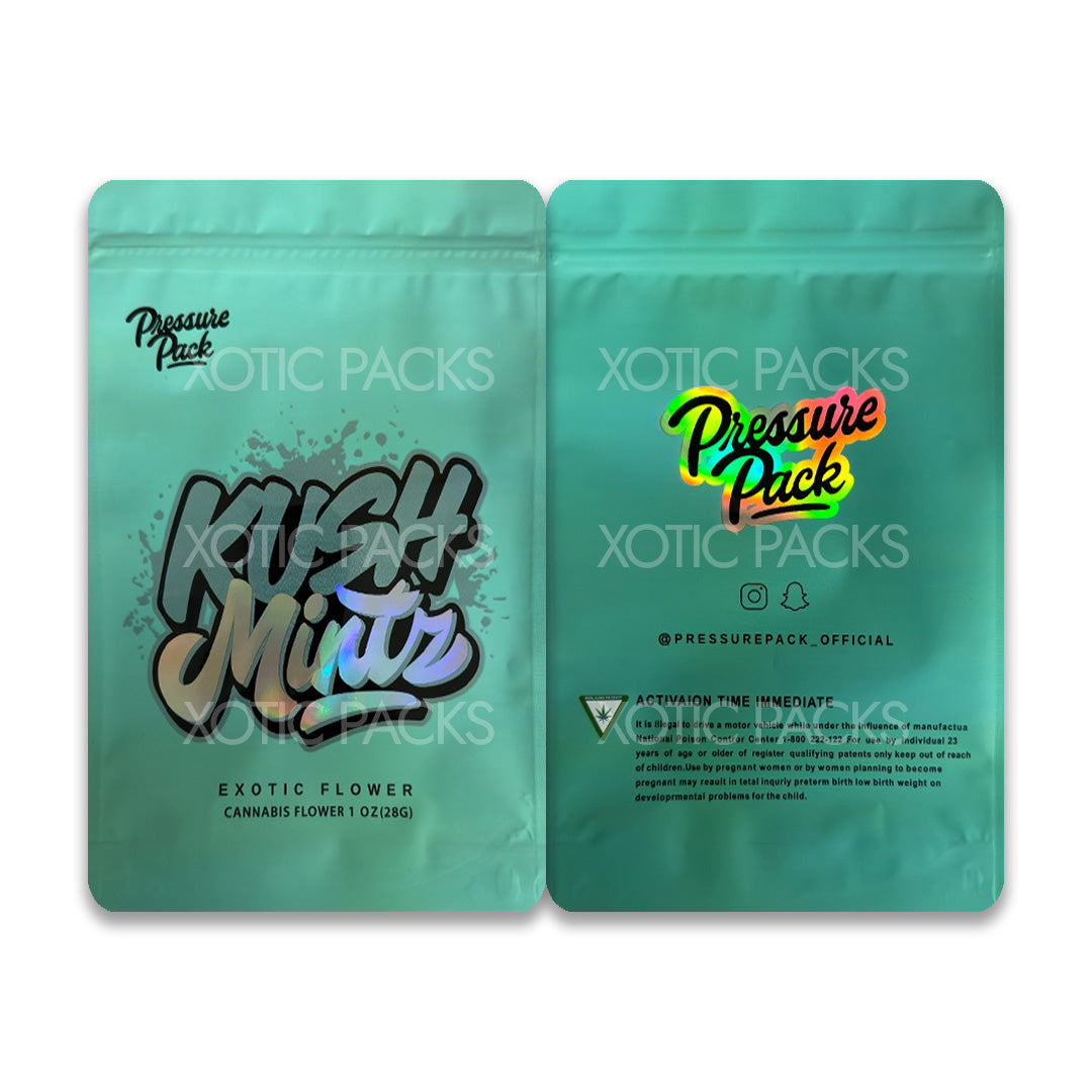 Kush Mintz 1 ounce mylar bags