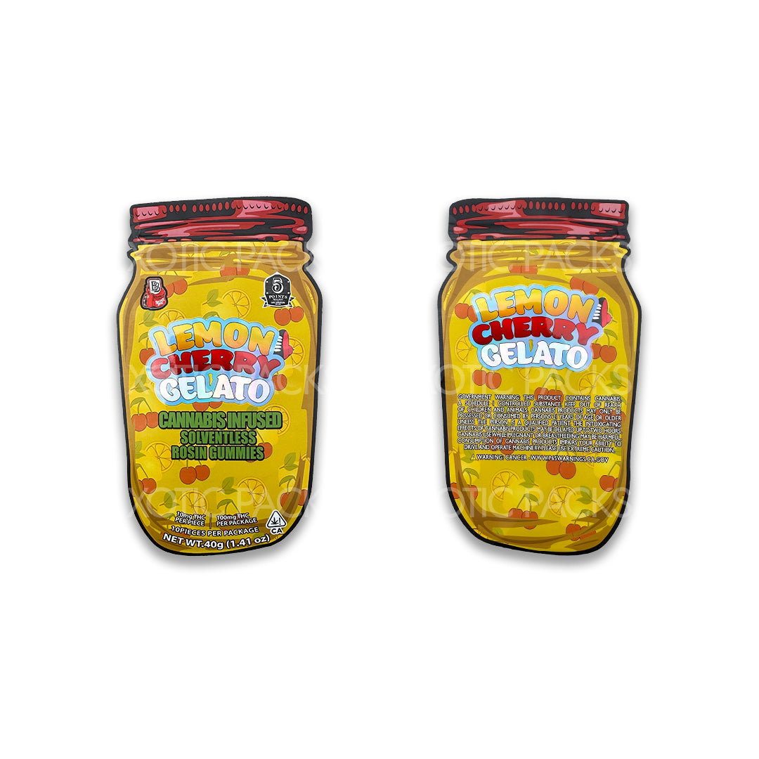 Lemon Cherry Gelato Rosin gummies edibles packaging mylar bags