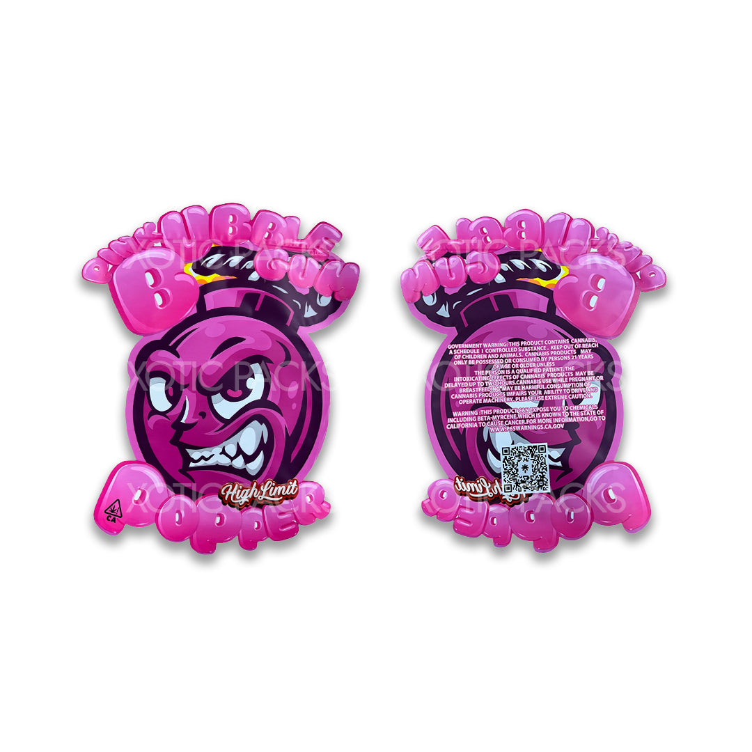 Pink Bubblegum Popper mylar bags 3.5 grams