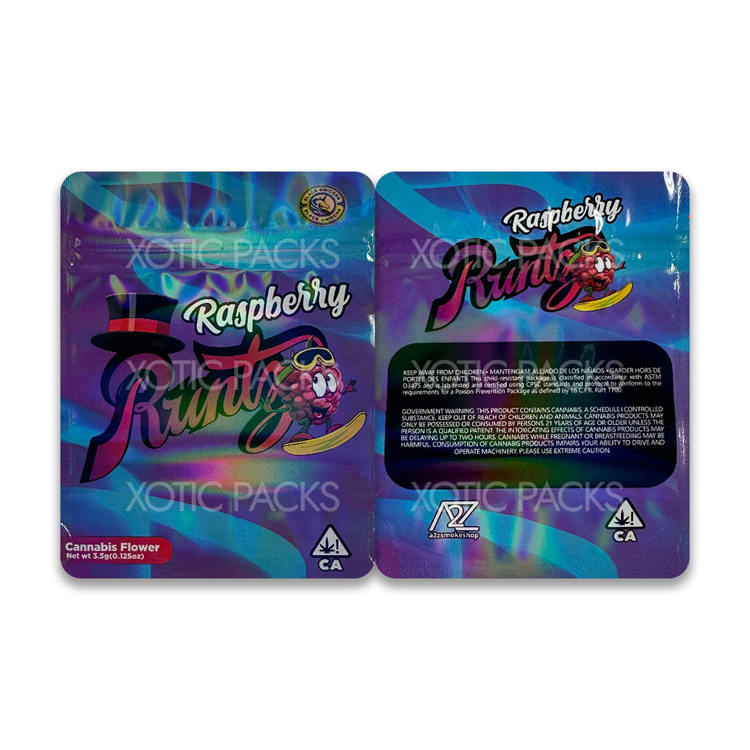 Raspberry Runtz mylar bags 3.5 grams