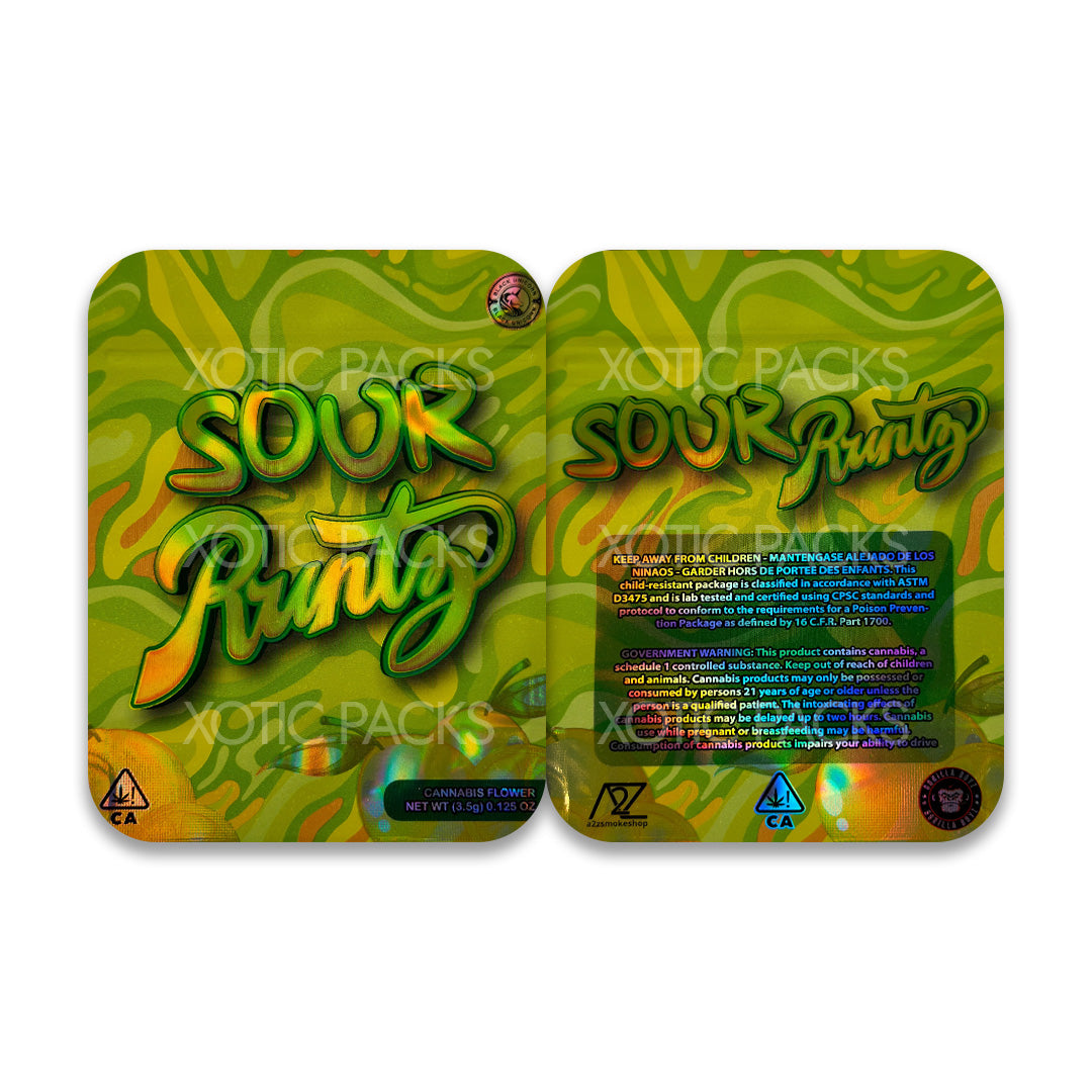 Sour Runtz mylar bags 3.5 grams