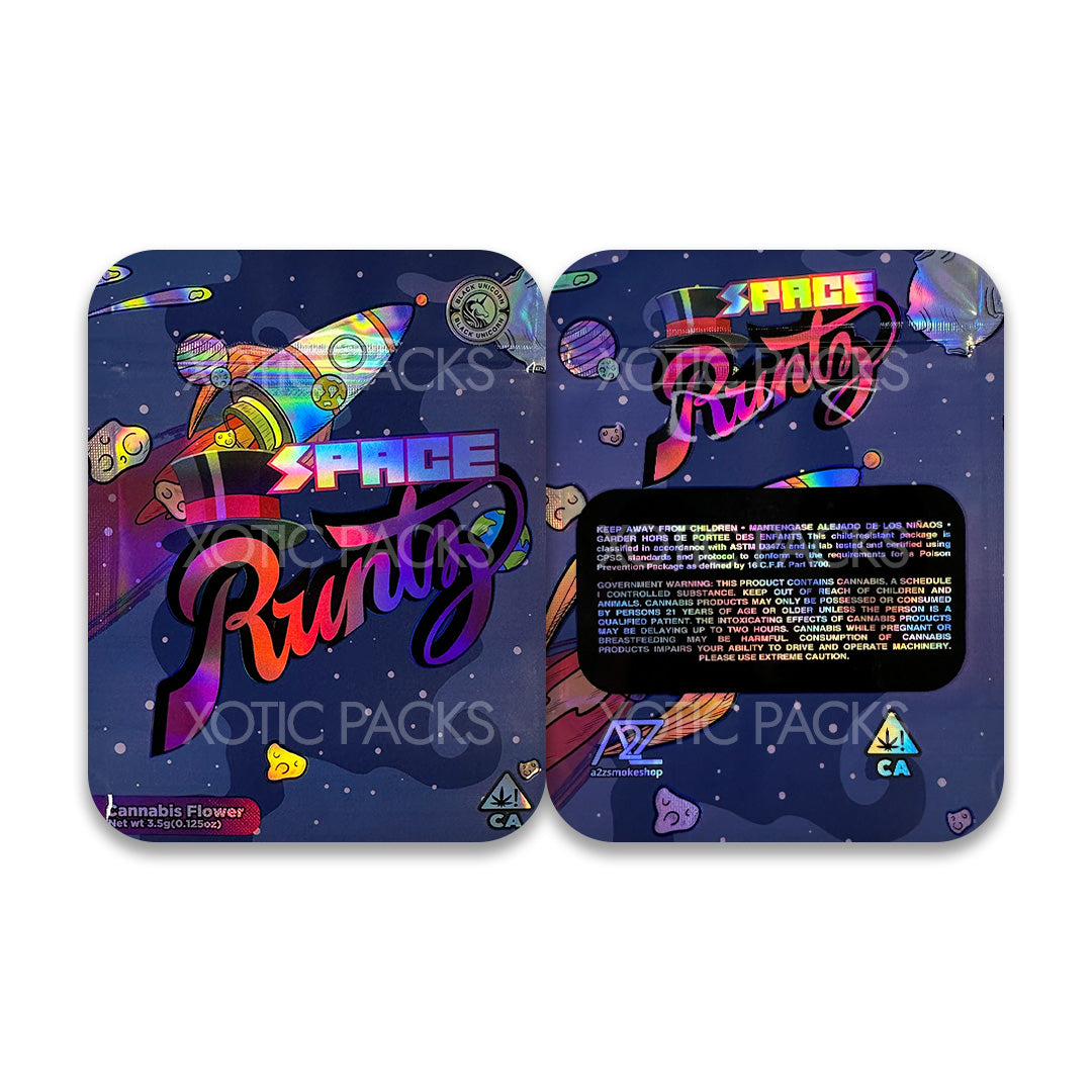 Space Runtz mylar bags 3.5 grams