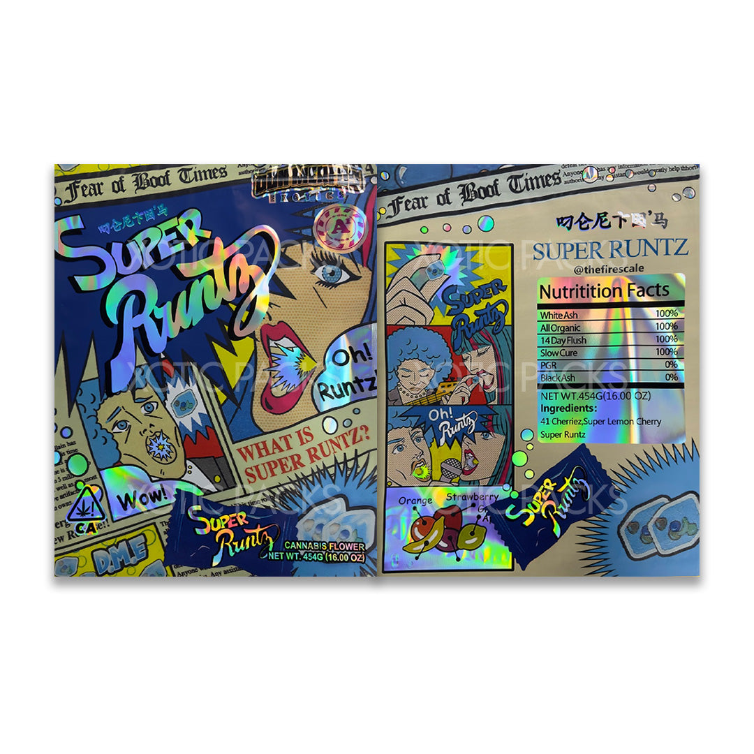 Super Runtz Sticker Shop 1 Pound Mylar Bags Super Runtz | Smell Proof Ziplocks – Xotic Packs