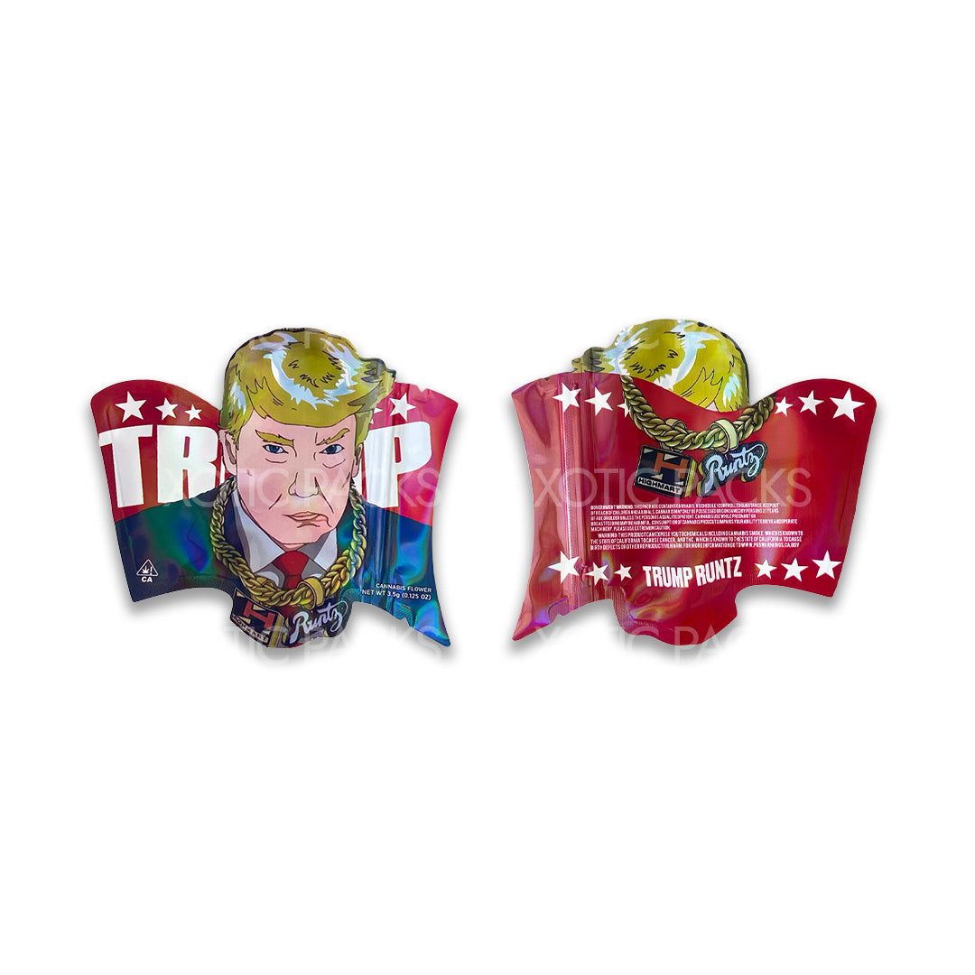 Trump Runtz Shop Mylar Bag 3.5 Grams Trump | Packaging – Xotic Packs