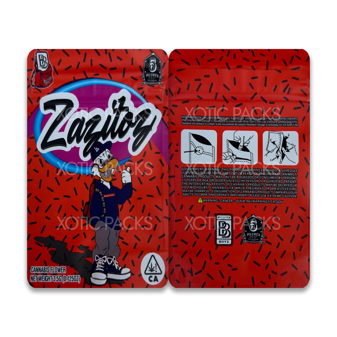 Zazitoz mylar bags 3.5 grams